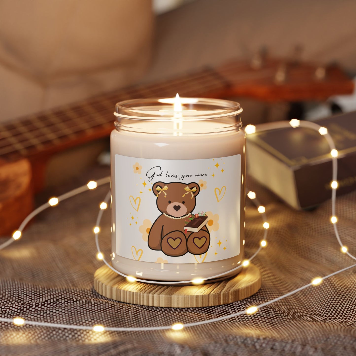 God loves you more Candle with Adorable Bear