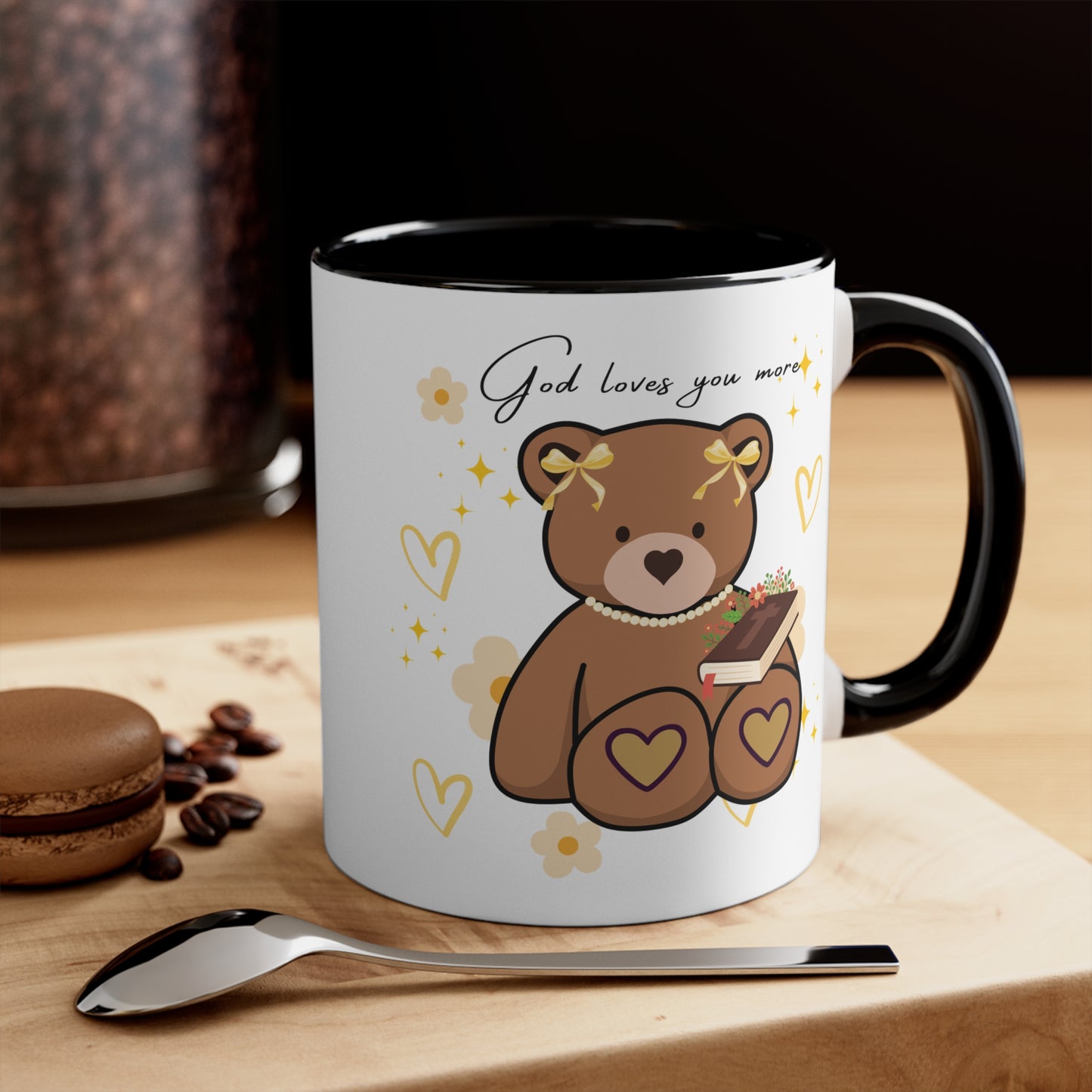 Mug - God Loves You Teddy Bear Holding Bible