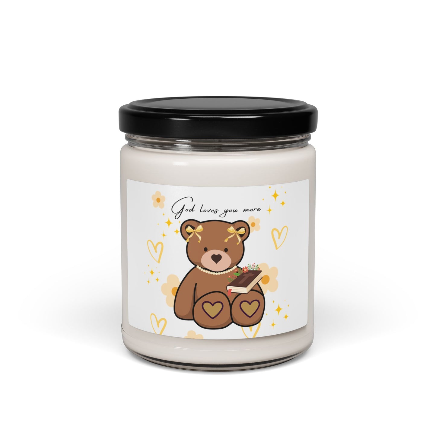 God loves you more Candle with Adorable Bear