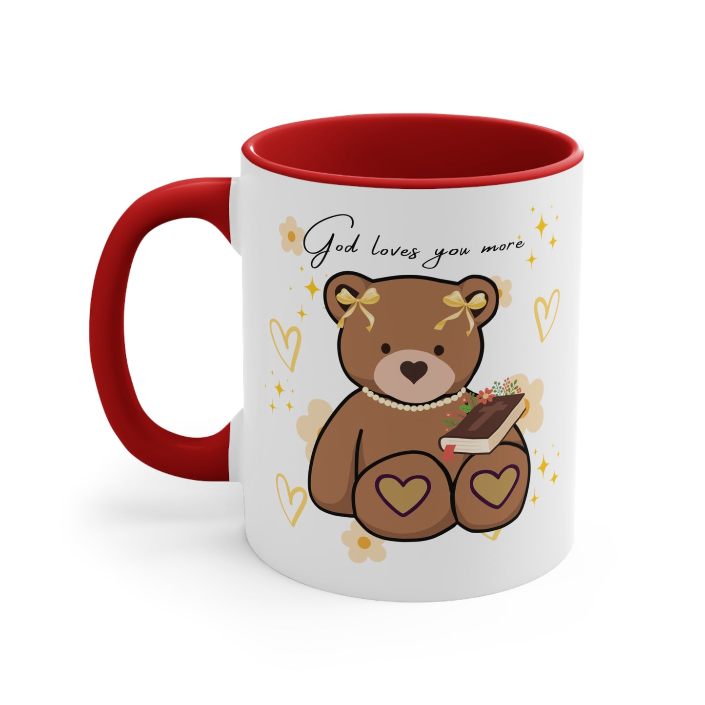 Mug - God Loves You Teddy Bear Holding Bible