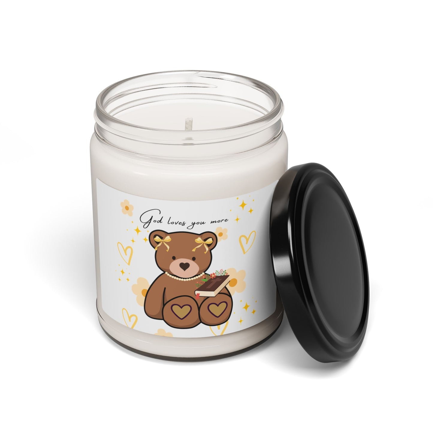 God loves you more Candle with Adorable Bear