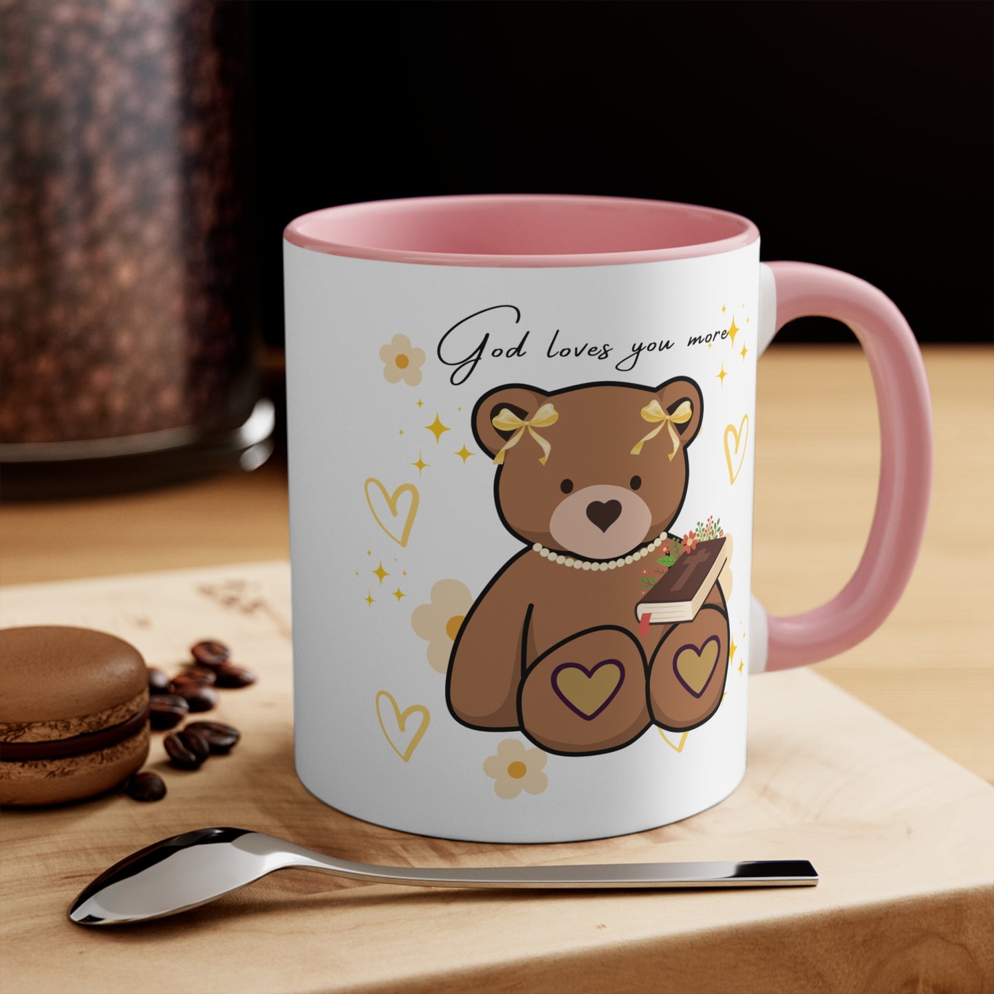 Mug - God Loves You Teddy Bear Holding Bible