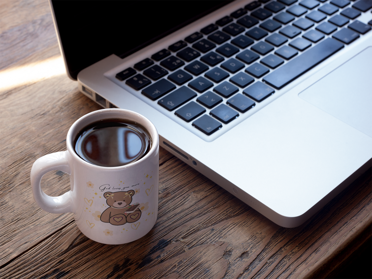 Mug - God Loves You Teddy Bear Holding Bible