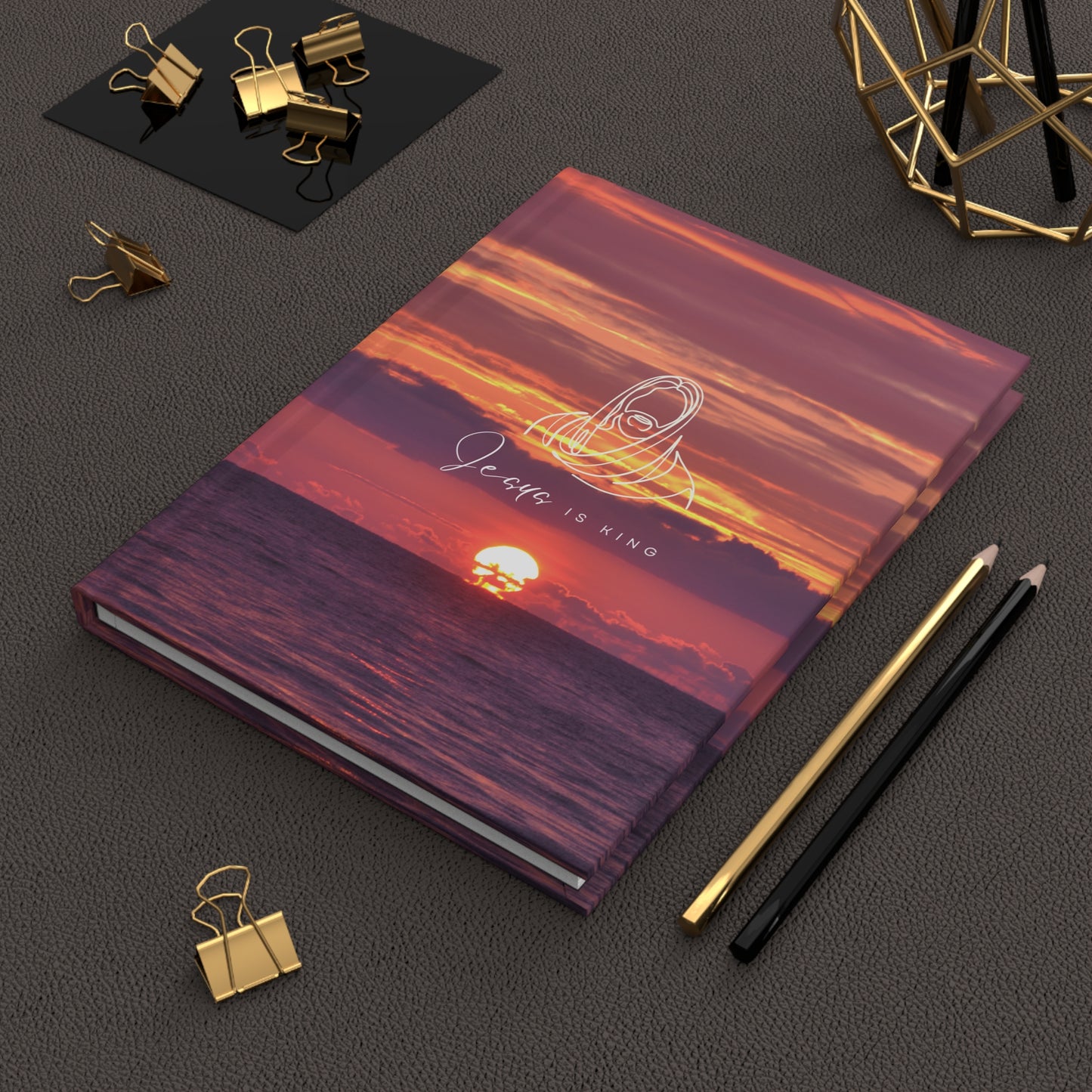 Jesus is King Sunset Notebook-Hardcover Journal Matte