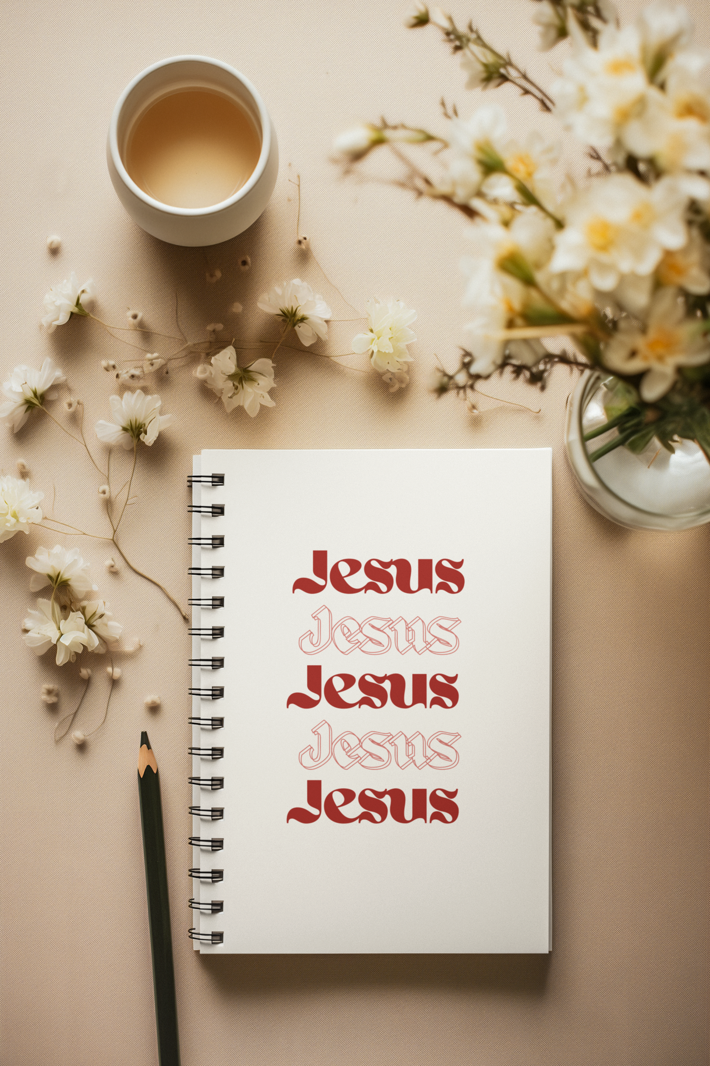 Notebook - Red Jesus Design