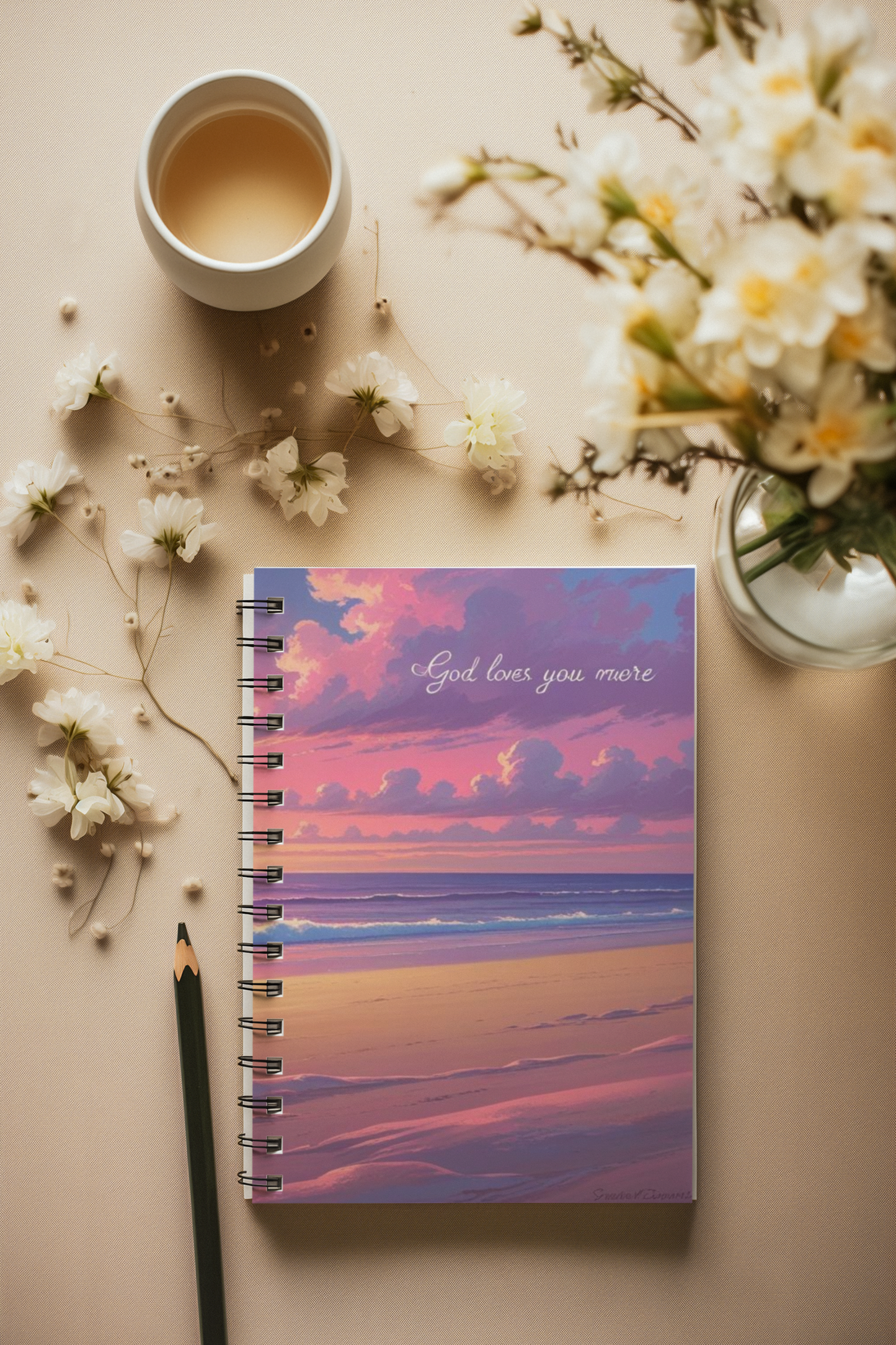 God Loves You More Beach Sunset Notebook