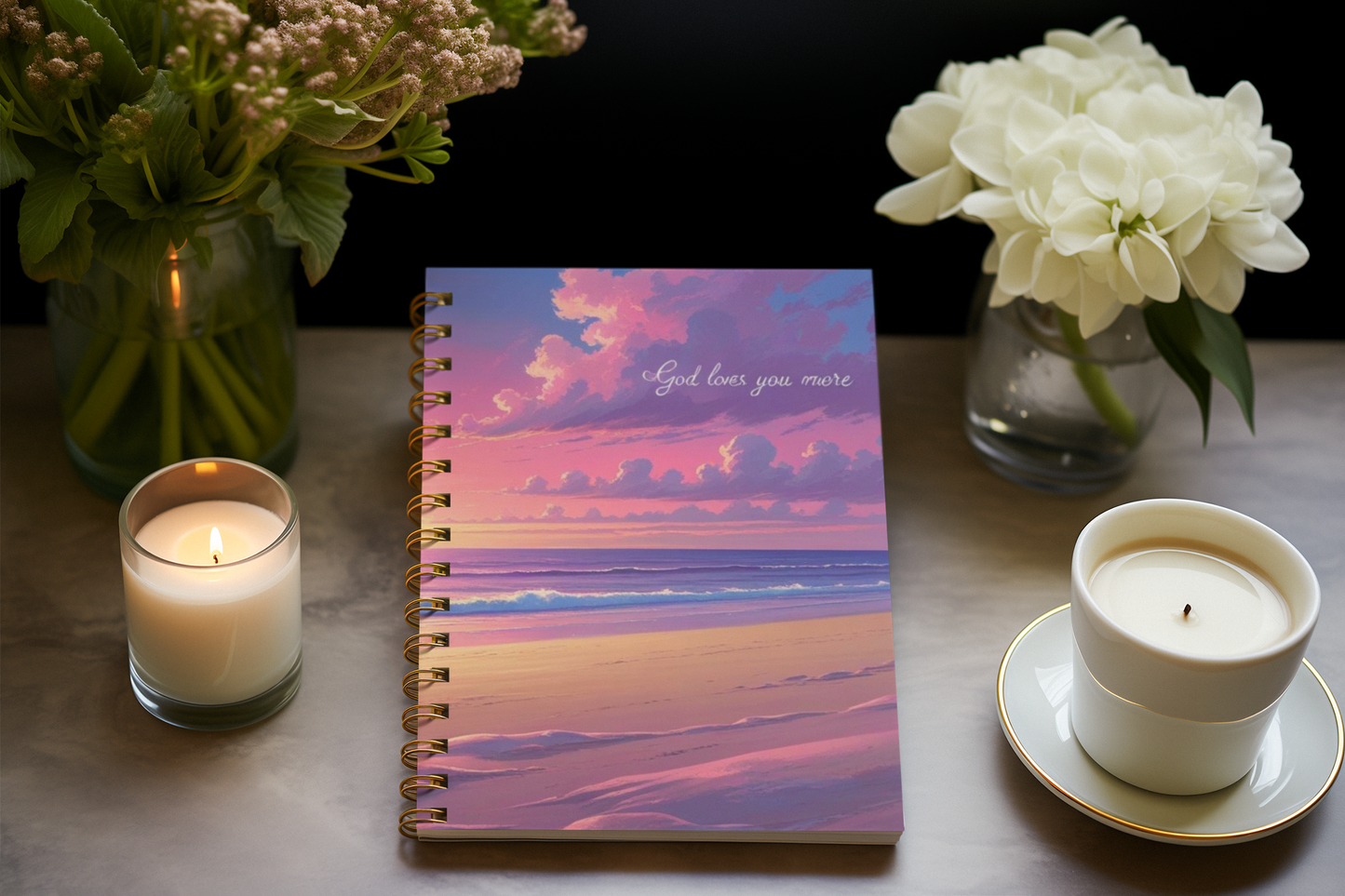Spiral Journal - God Loves You More Sunset Notebook