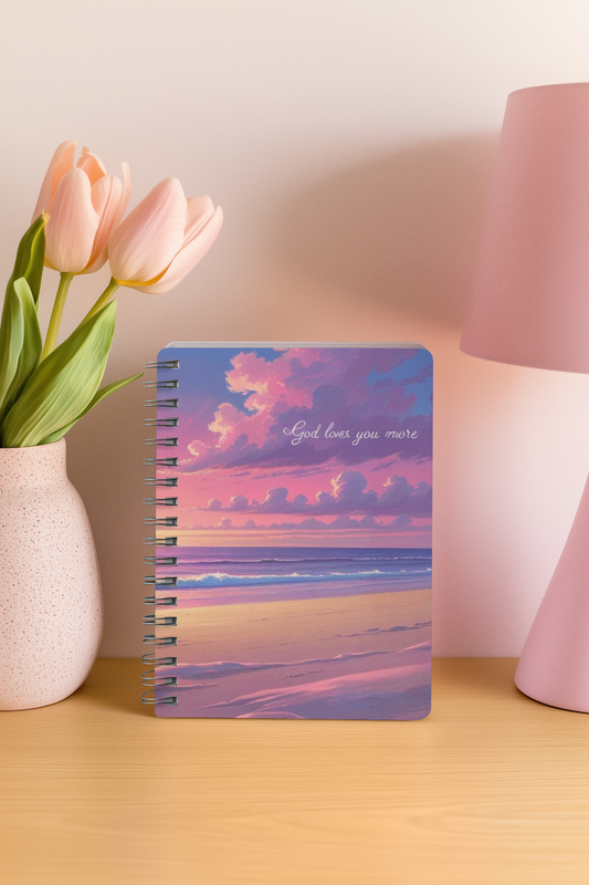 Spiral Journal - God Loves You More Sunset Notebook